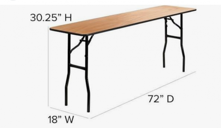 18 x 6' table